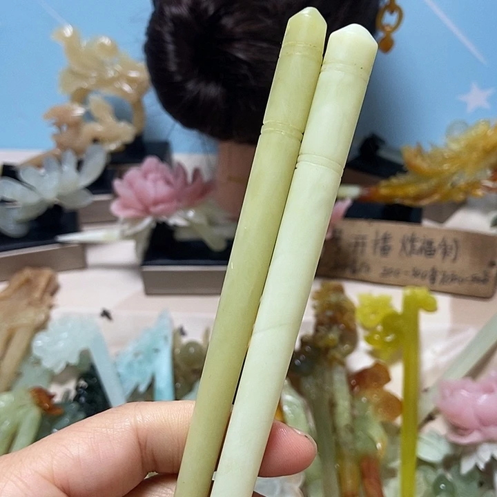 岫玉未镶嵌发簪发簪