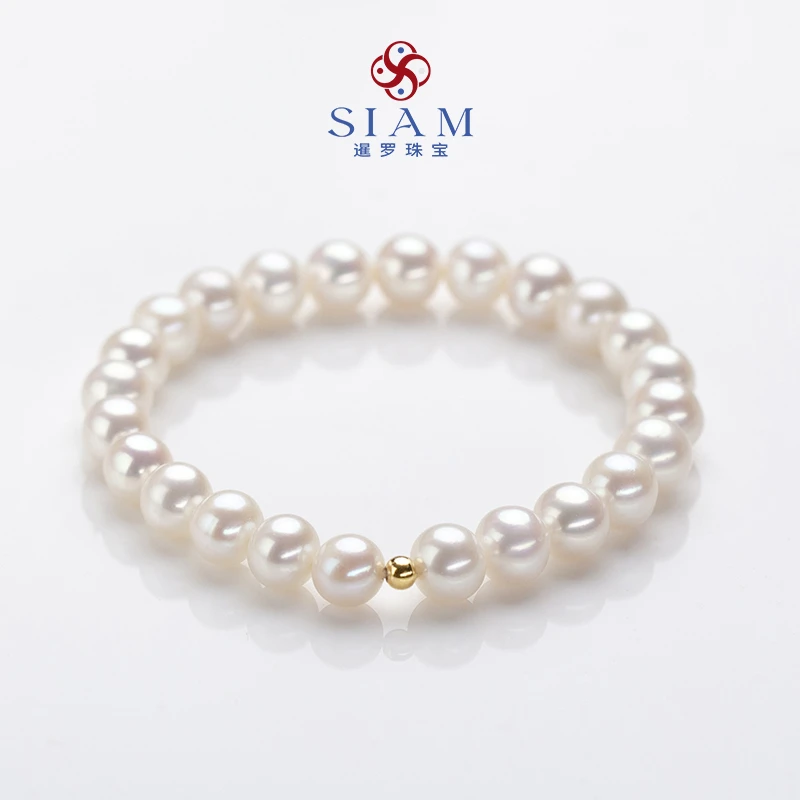 【暹罗珠宝】天然特选极光AK珍珠手链7-8mm 507