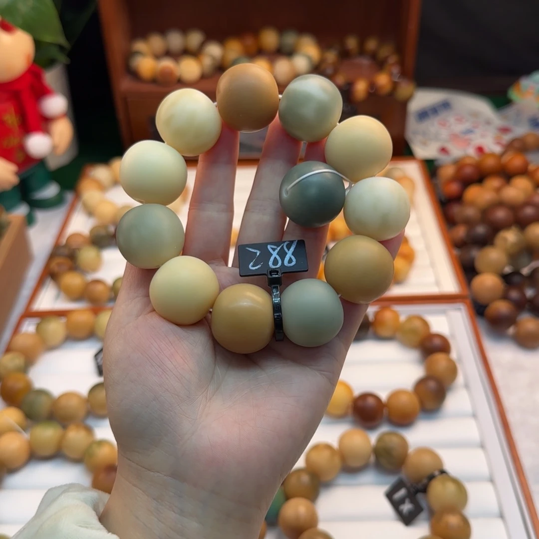 菩提根/象牙果手串卡24.5苹果干磨全品