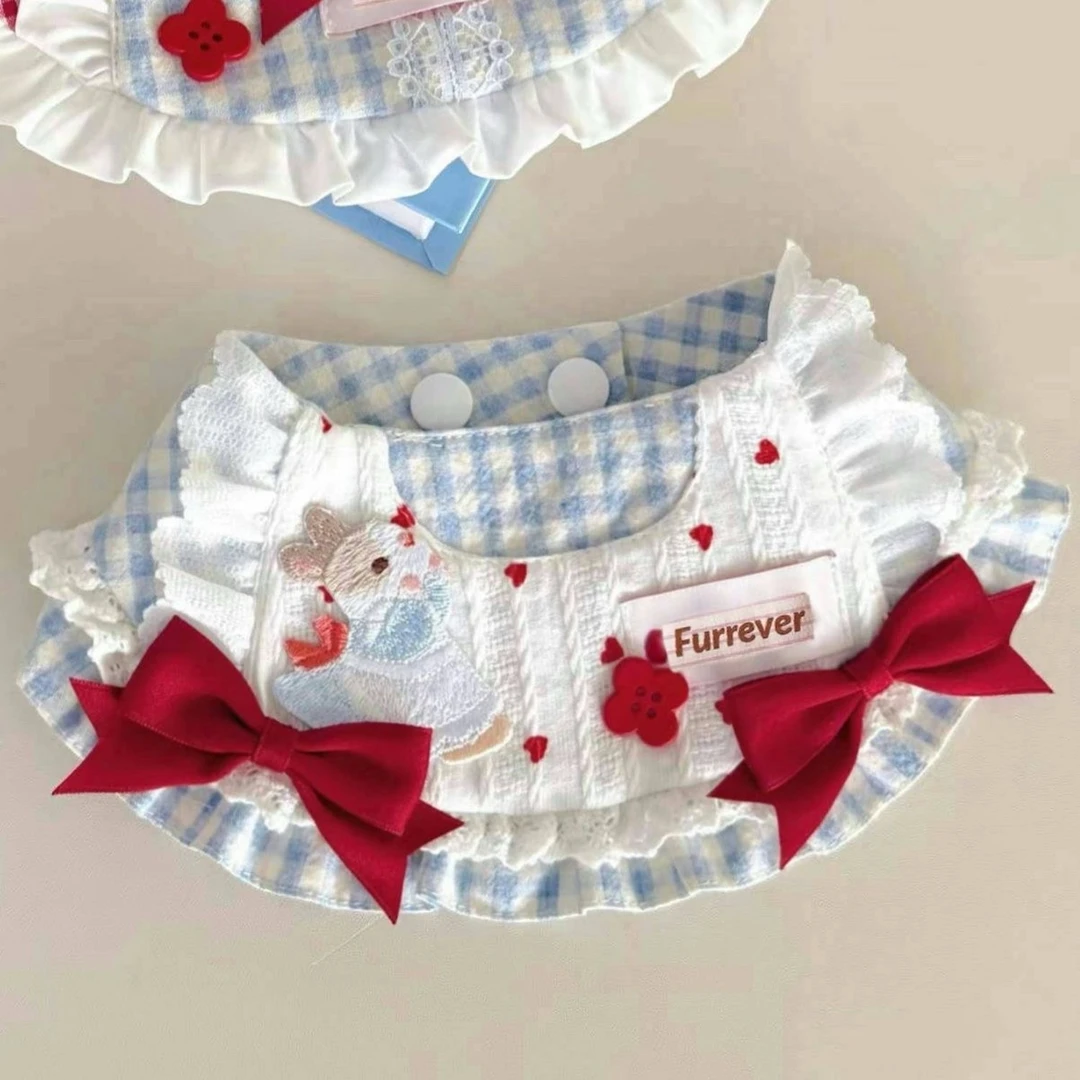 猫咪狗狗可爱口水巾宠物围脖领结围兜小型犬布偶蓝白泰迪比熊装饰