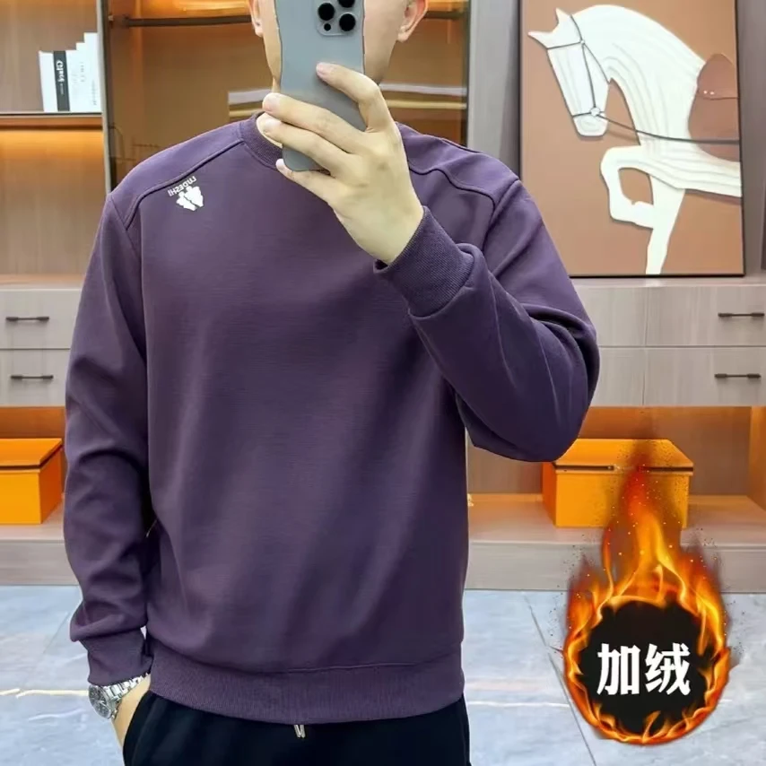 男士男生爆款宽松加厚秋冬长袖新款加厚男上衣外套56139男士卫衣