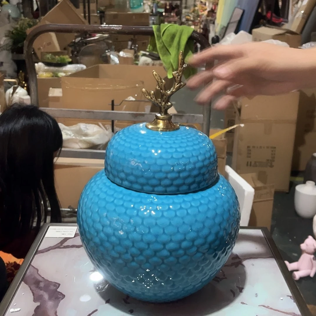 陶瓷花瓶，仿真绿植