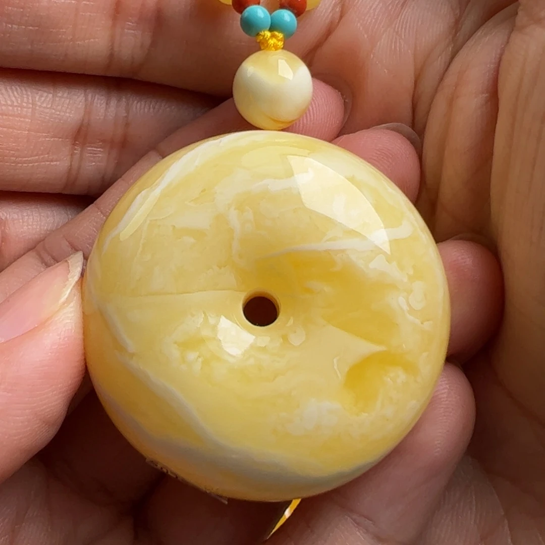 蜜蜡毛衣链未镶嵌无优化无烤色无补胶无覆膜无辐照无煮蜜