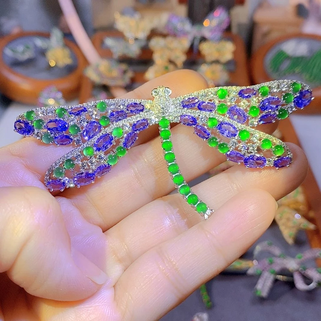 颈饰银S925镶嵌翡翠