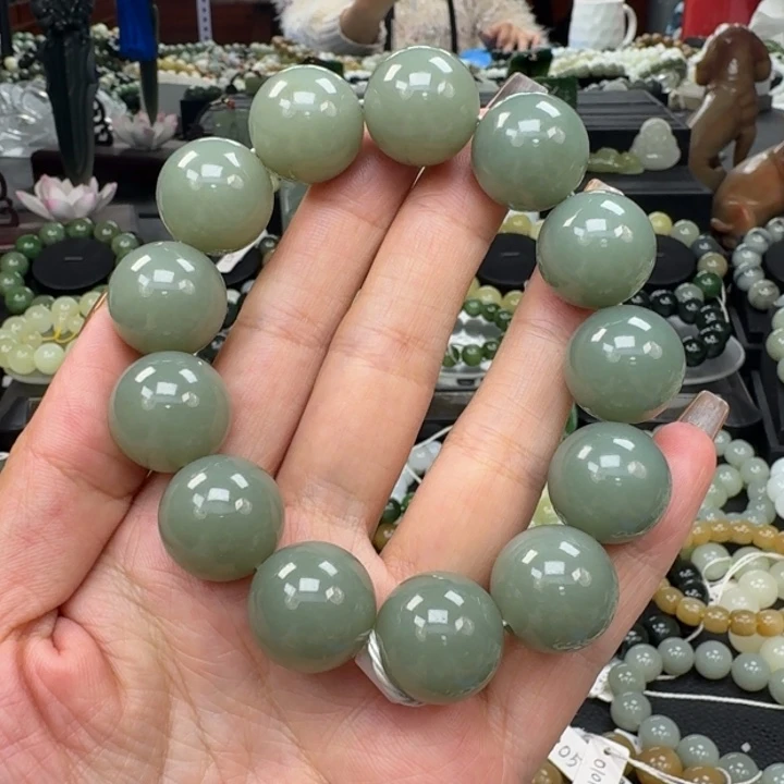 和田玉未镶嵌手链和田玉新疆且末蓝卡18