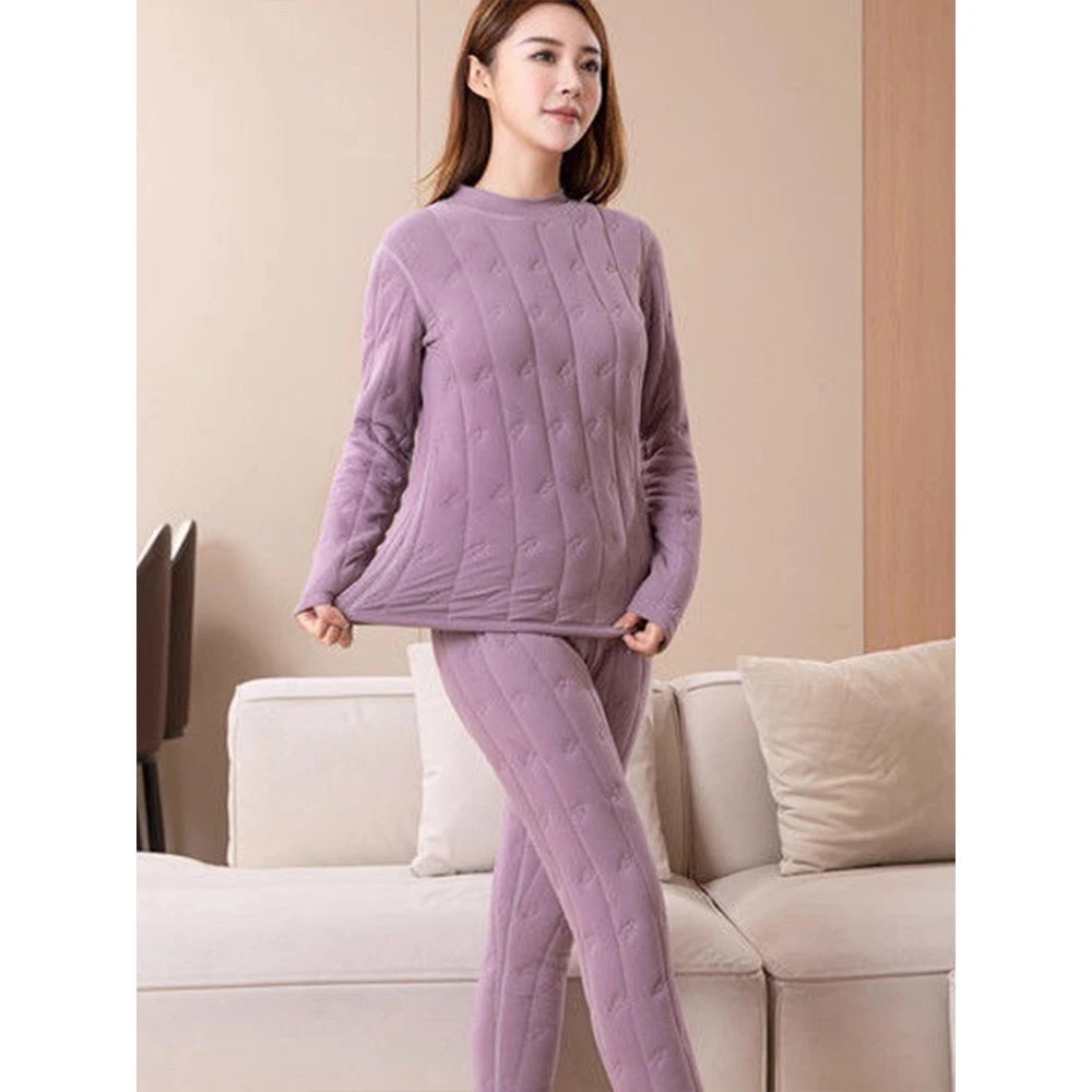 北方特厚羊毛保暖内衣四层加厚保暖套装冬季加绒加厚男女棉上衣