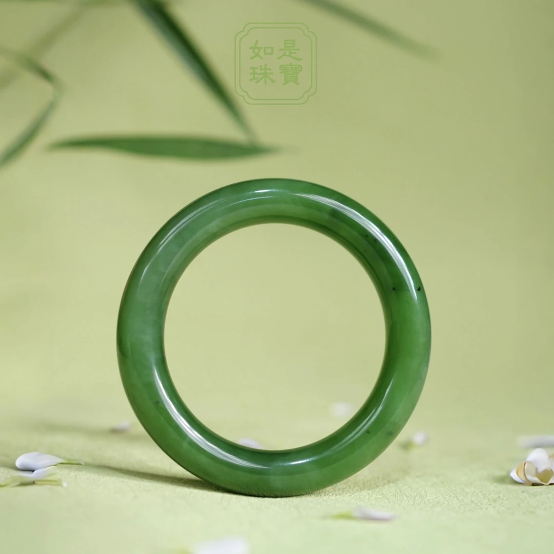 藏品级老坑俄碧冰底荧光阳绿正装圆条手镯多圈口