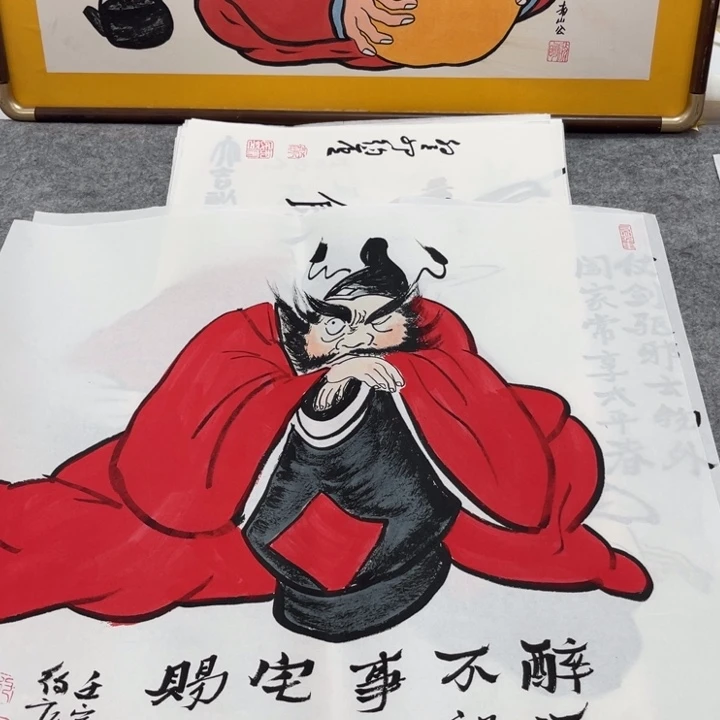 国画手绘禅意画一物一拍