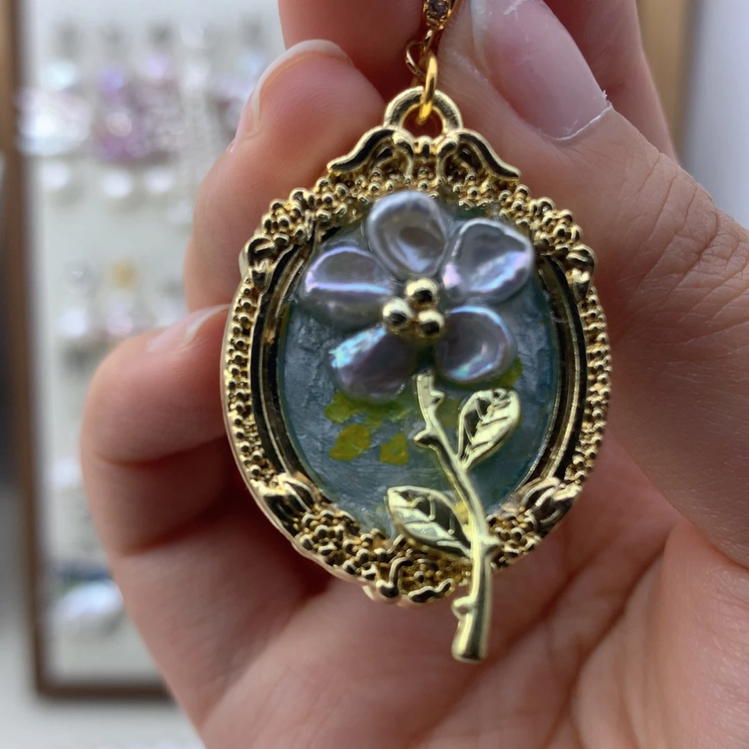 淡水珍珠吊坠合金