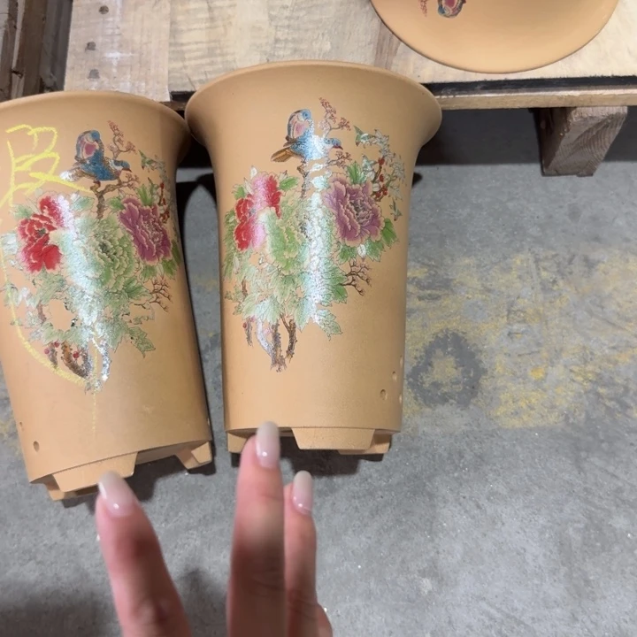 紫砂紫砂花盆破损补发高度20口径17俩只 微瑕