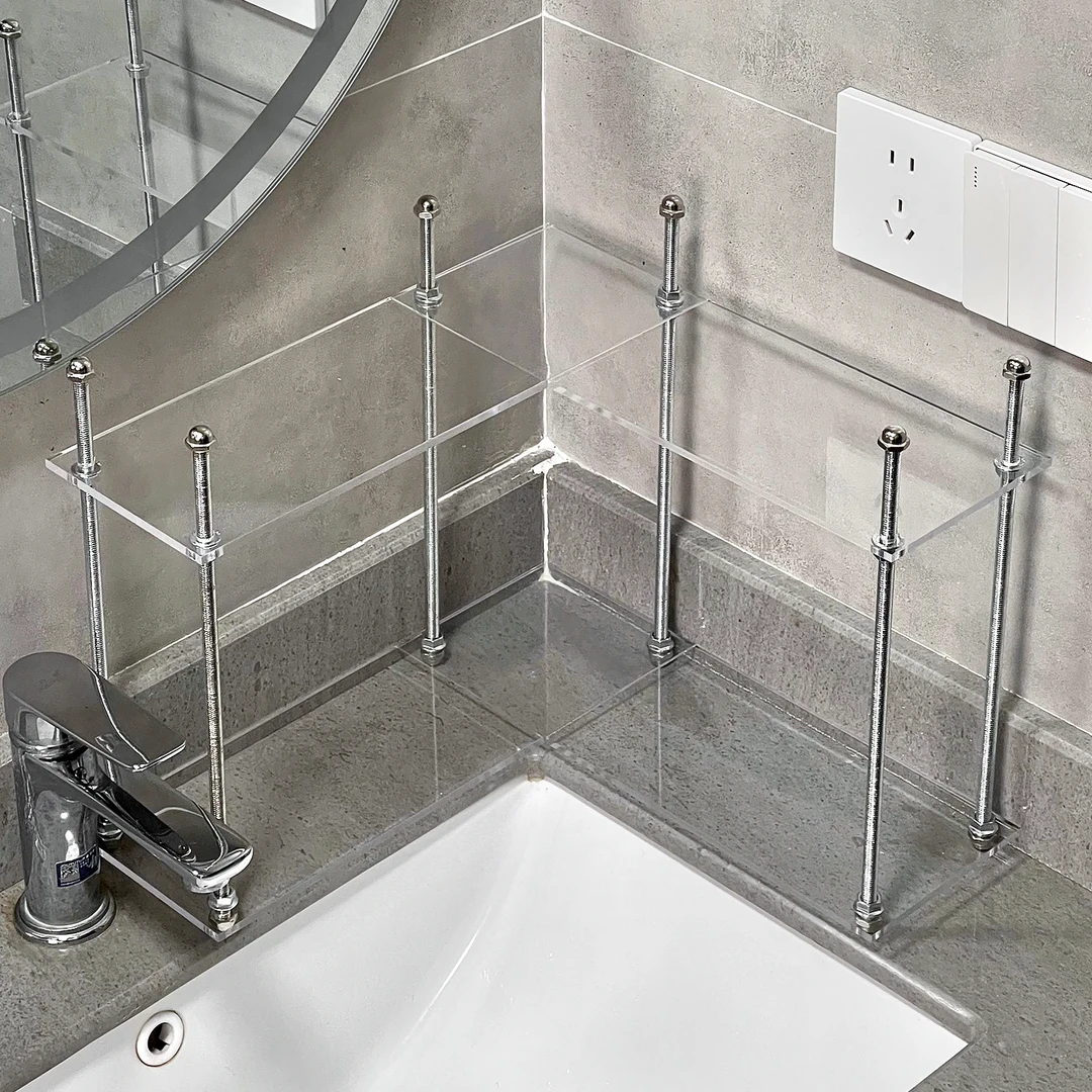 浴室三角置物架卫生间洗漱台墙角高级感牙刷杯化妆品转角收纳架子