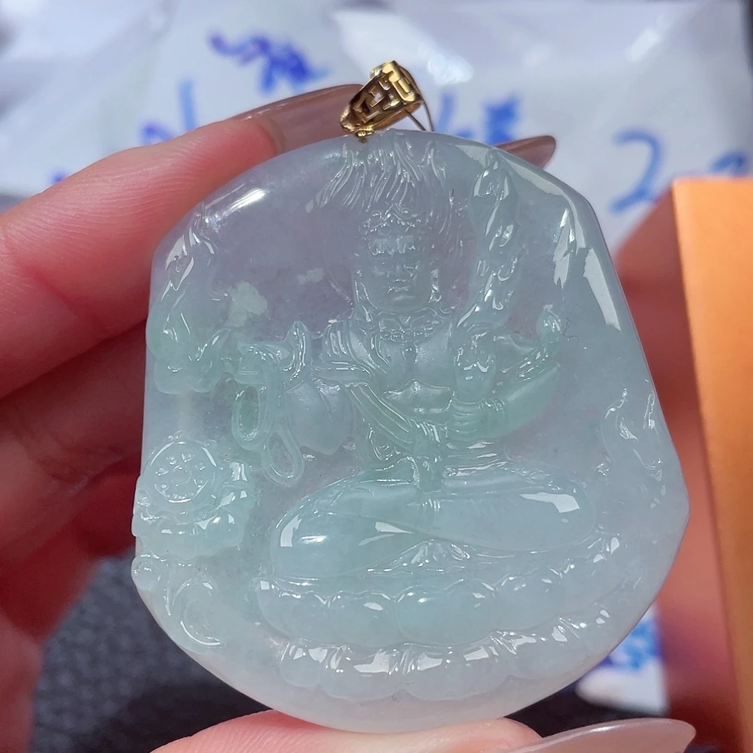 颈饰18K金镶嵌翡翠翡翠