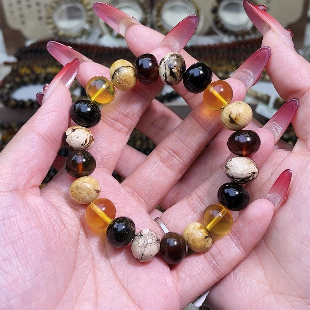 琥珀未镶嵌裸石12多宝