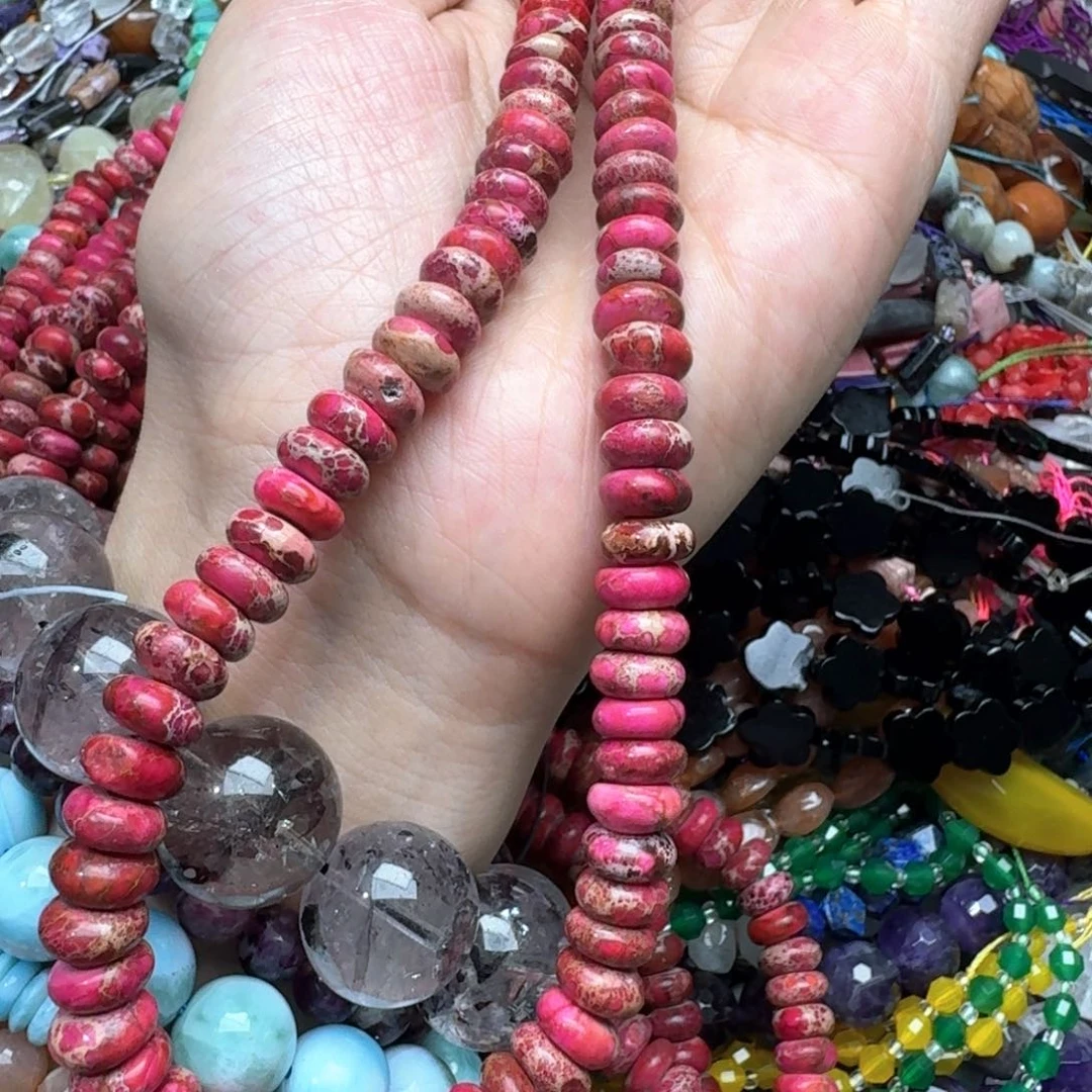 玛瑙/玉髓合金珠宝半成品一条10mm帝王石算盘