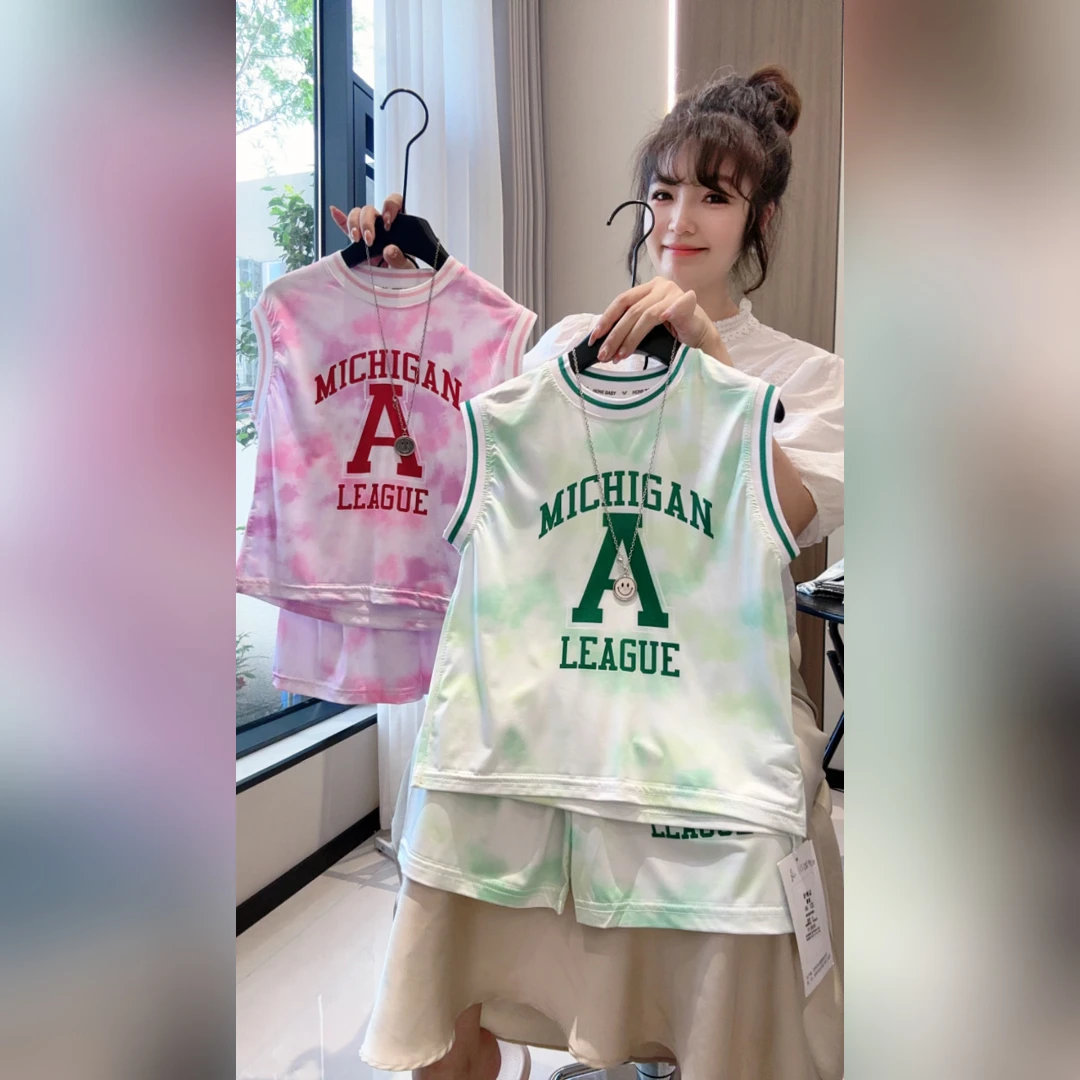 儿童夏季背心短裤套装中大童休闲男女童运动无袖速干透气两件套