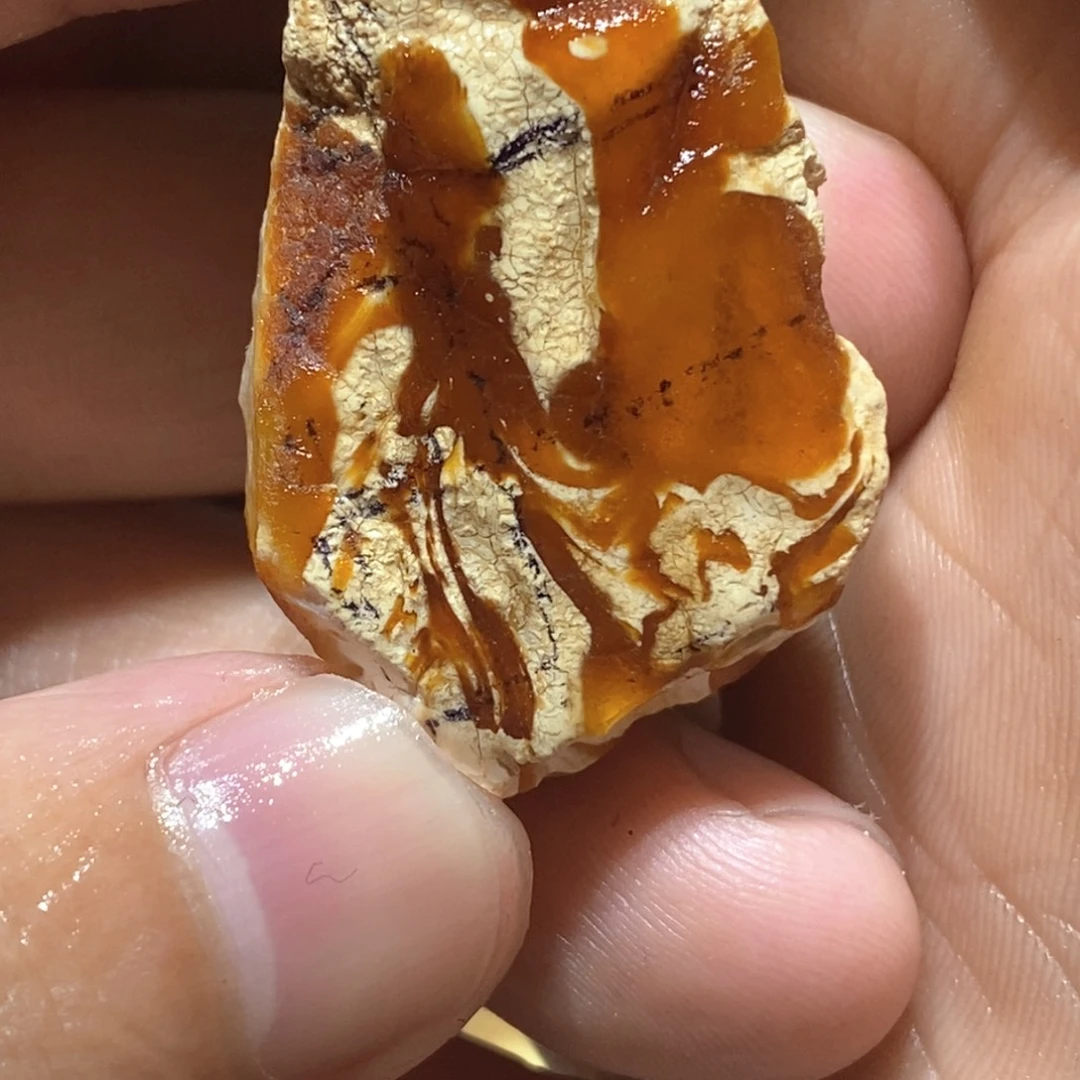 灰***冰定制琥珀蜜蜡原石