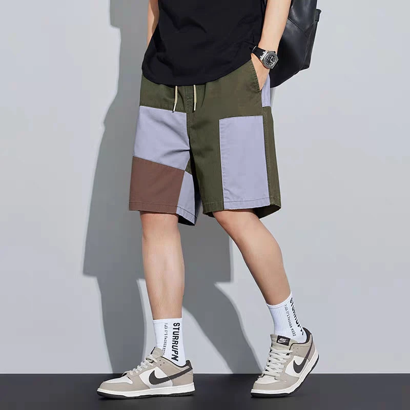潮牌工装短裤男夏季薄款时尚机能宽松直筒五分裤运动休闲中裤子DS