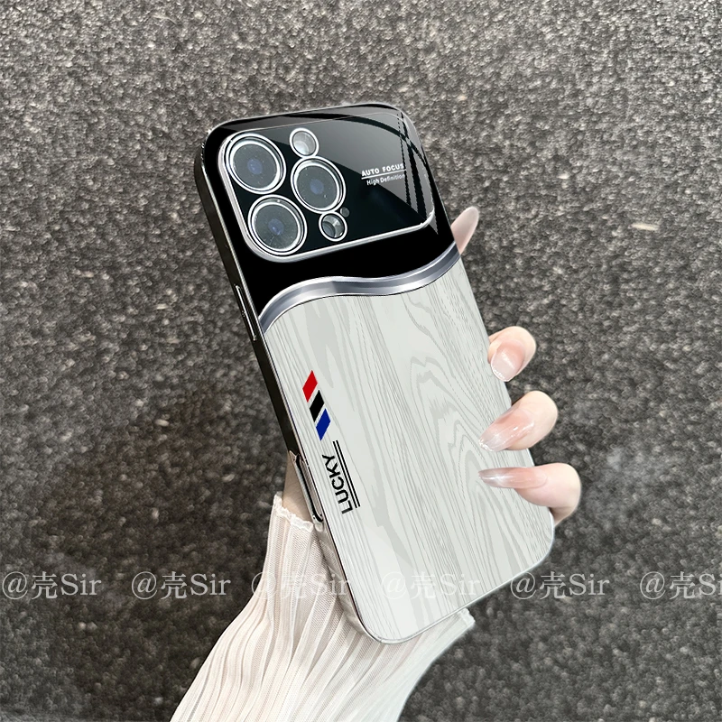 【电镀大视窗】轻奢木纹适用iPhone17ProMax高档苹果16/15/14手机壳