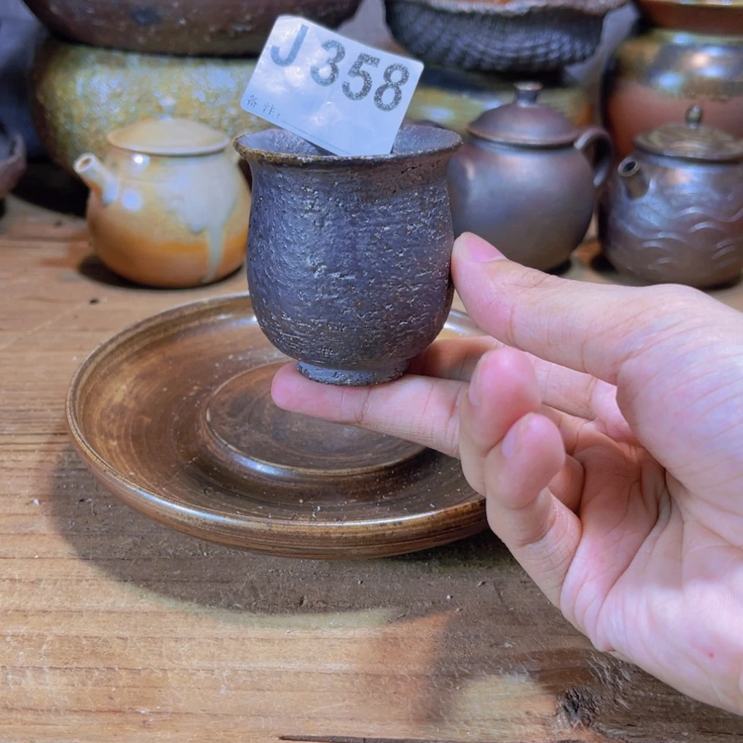 纯手工制作工艺（柴烧）裸烧纯手工制作柴烧杯358