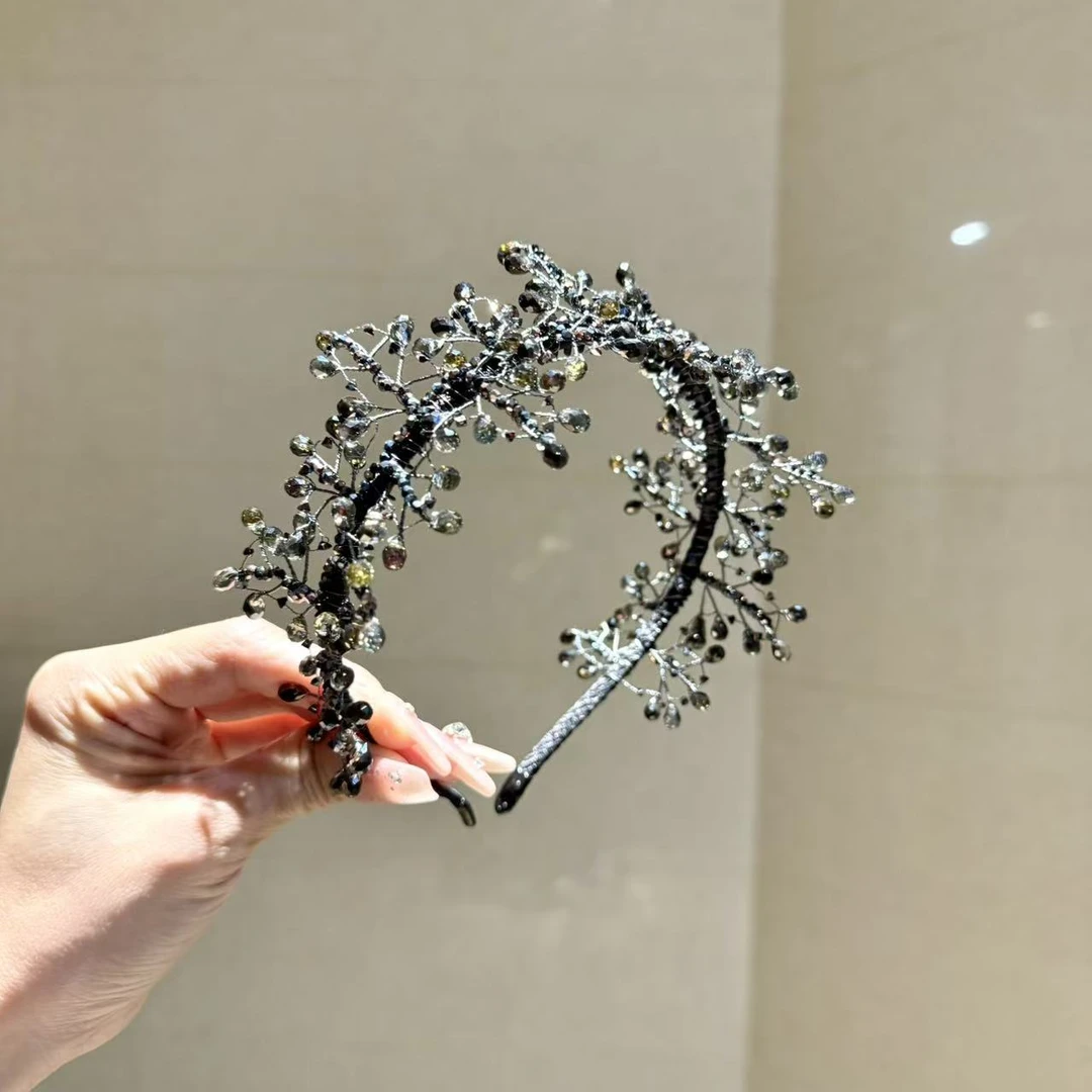 【莫奈海之星】黑色水晶枝蔓发箍设计气质高级感日常款