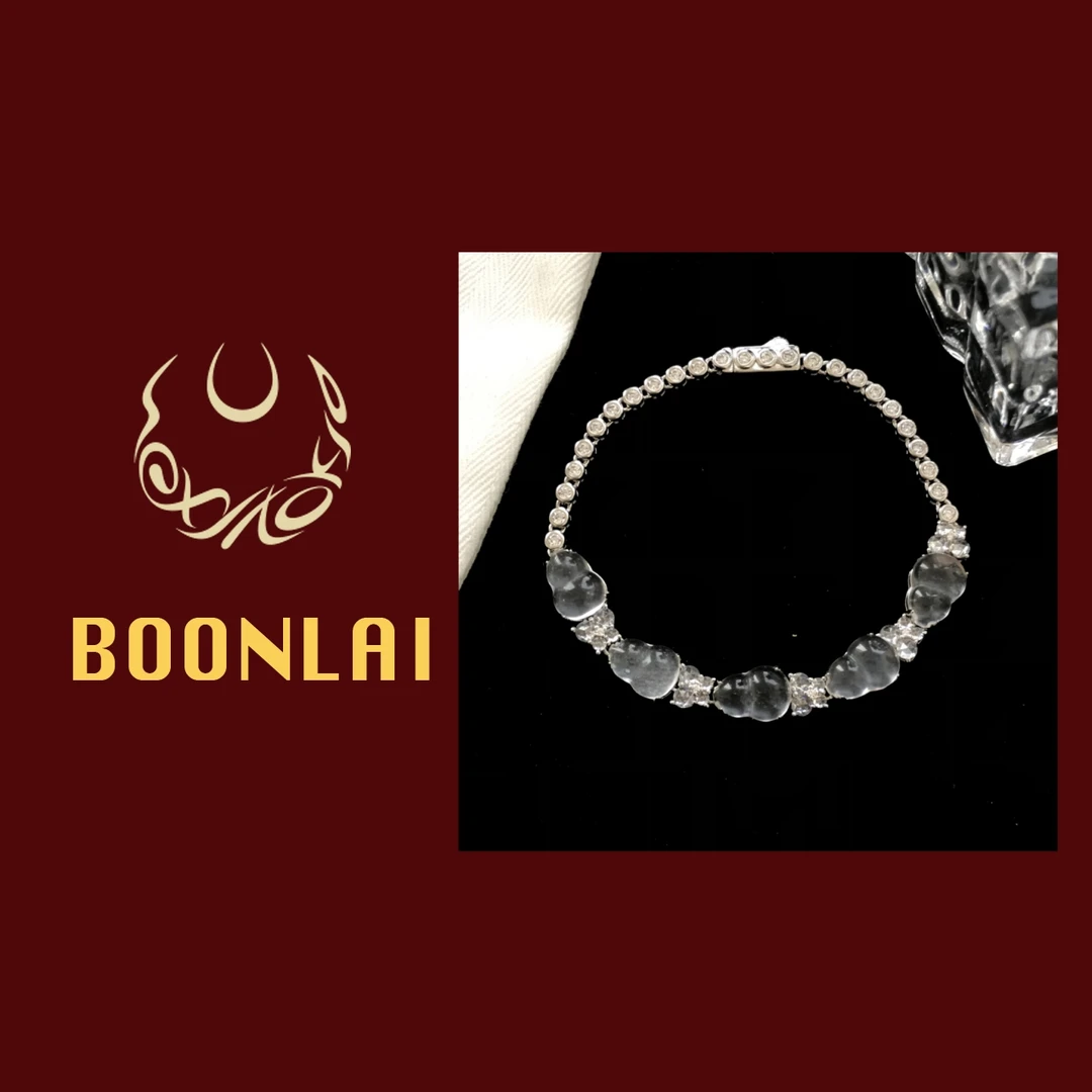 925银合成锆石手链 Boonlai 镶钻链条葫芦手链4127