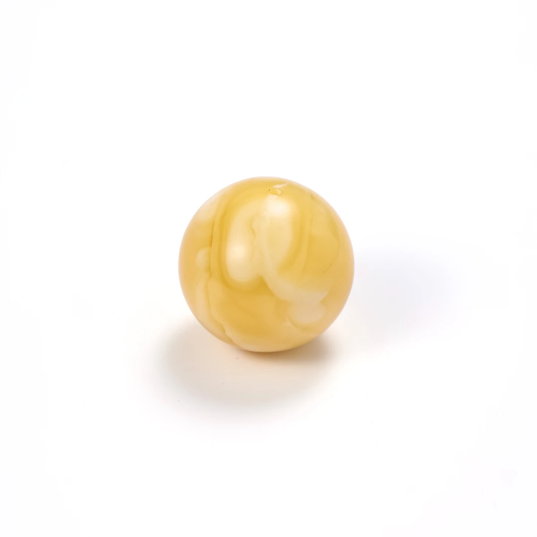 【蜜蜡系列】天然原矿俄料白花蜡圆珠单珠