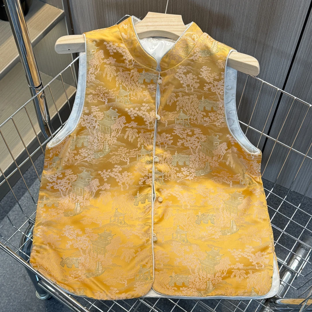 【江南春】2025年国风新中式提花时尚气质高定女士双面双穿马夹