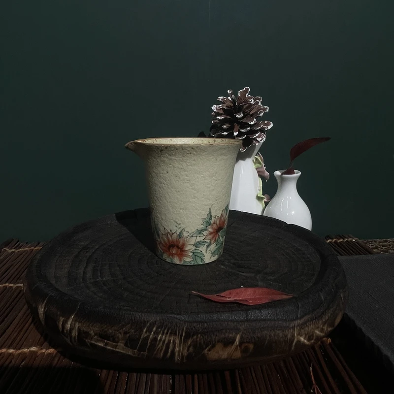 新品 青花火石红系列 公道杯
