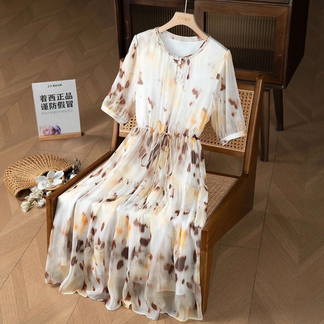 ZHUOXI/着西~浪漫巴黎~法式轻柔显瘦高端时尚气质连衣裙2Q660729