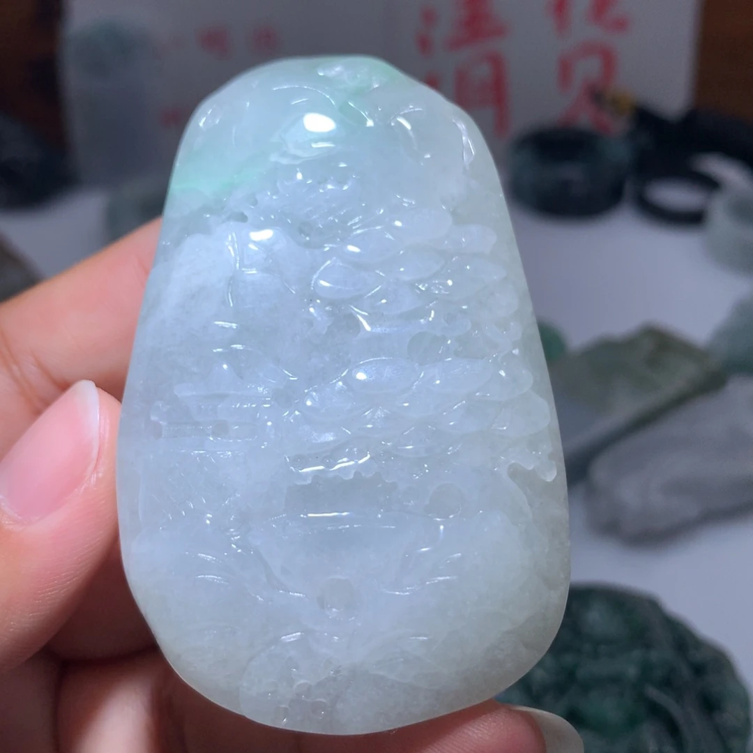 翡翠未镶嵌颈饰保真天然A货翡翠