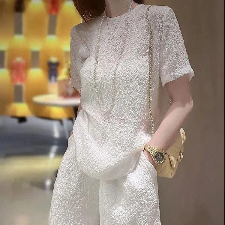 外贸意大利原单出口剪标欧货夏季女国际两件套装蕾丝专柜尾货夏装