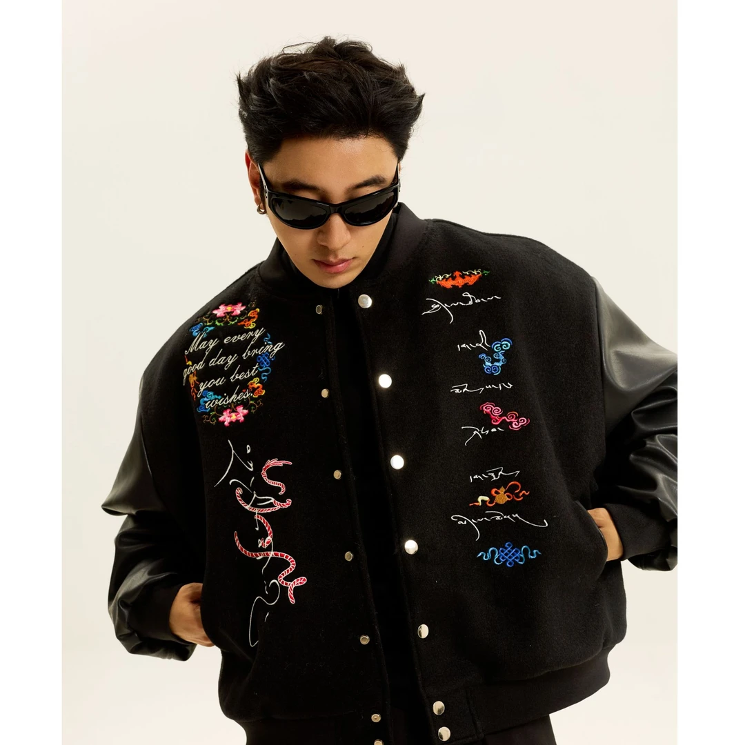 CHAWALANDRO×杨华珍联名非遗藏羌刺绣棒球服重工国潮复古加厚保暖