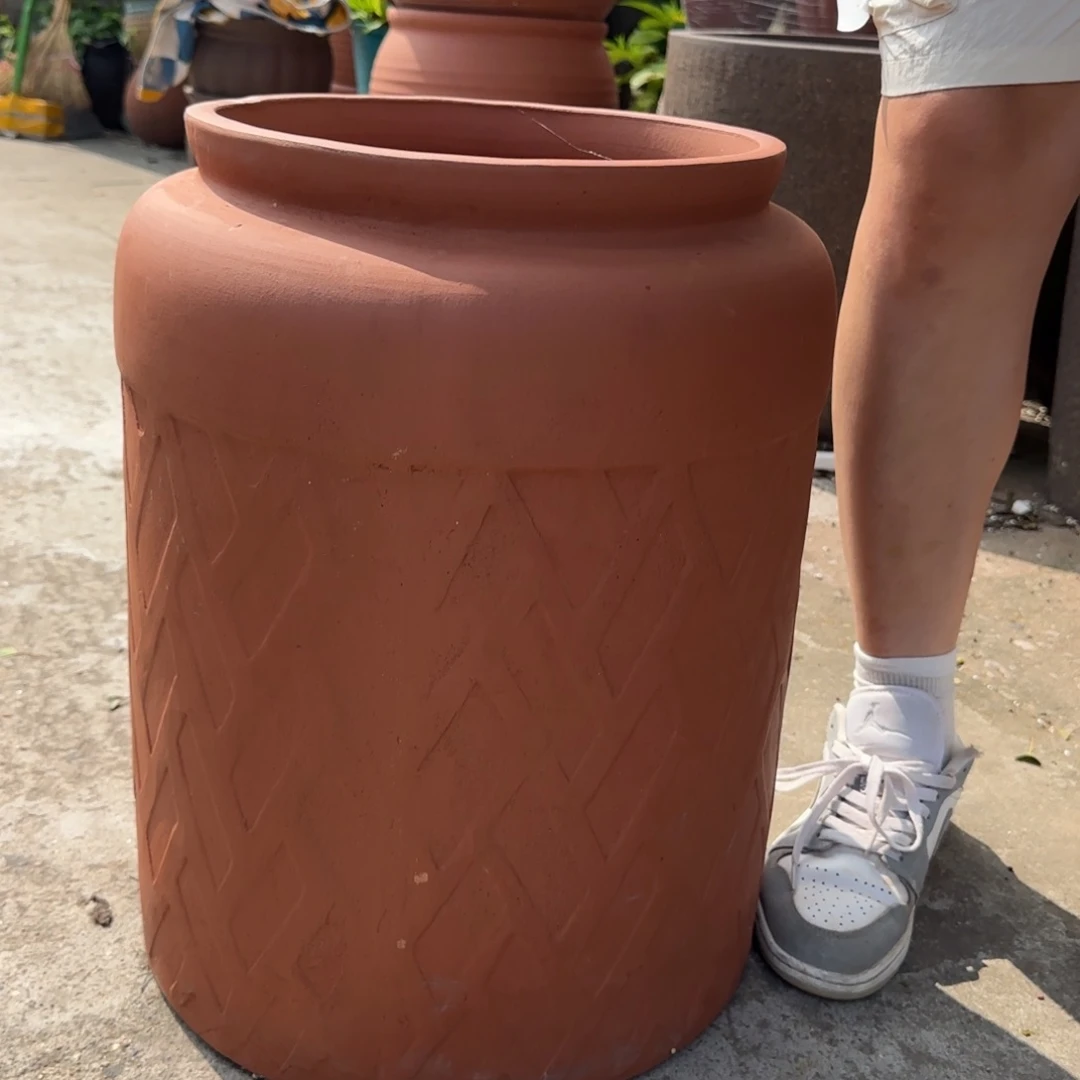 紫砂花盆口30高50宜兴紫砂瑕疵粗糙