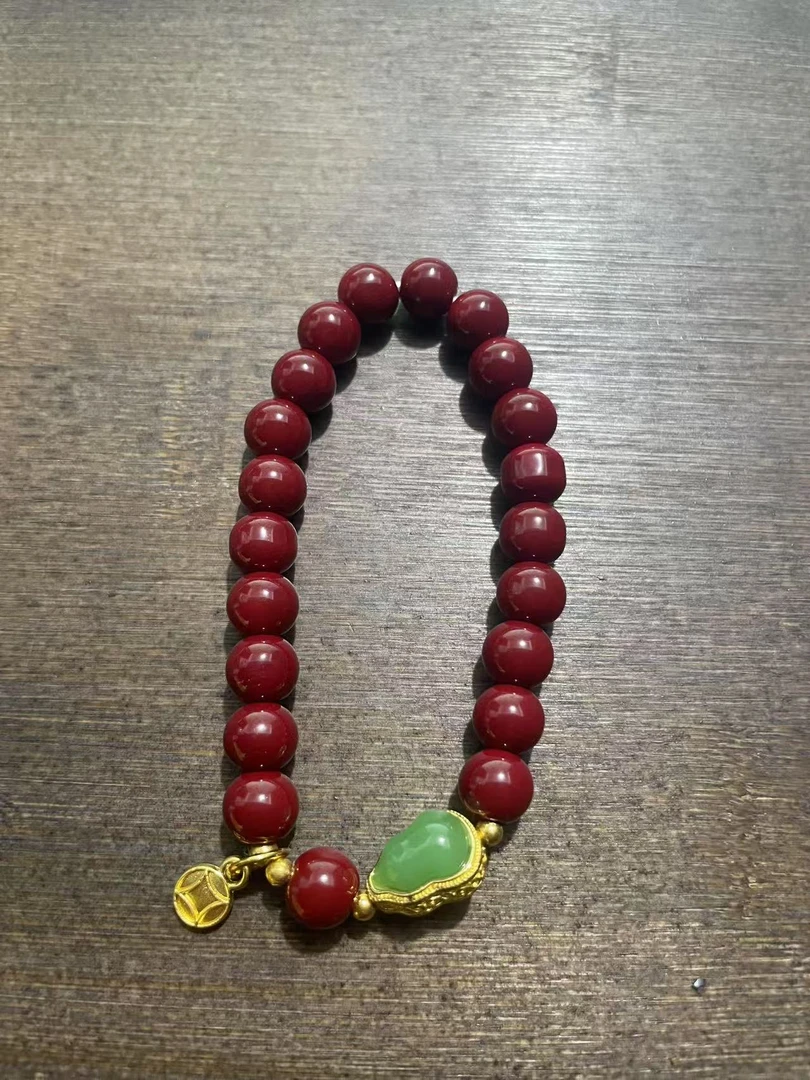 天然辰砂s-1132精品文玩手串-3（无礼盒）