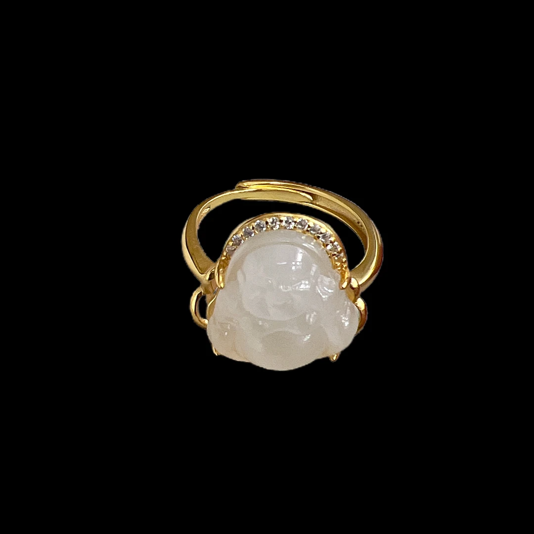 4267-和田白玉戒指孤品