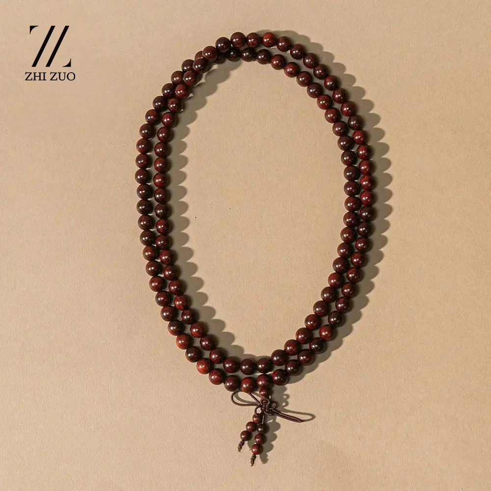 普陀山印度小叶紫檀手串男款8mm108颗佛珠女文玩手串小众文玩礼物