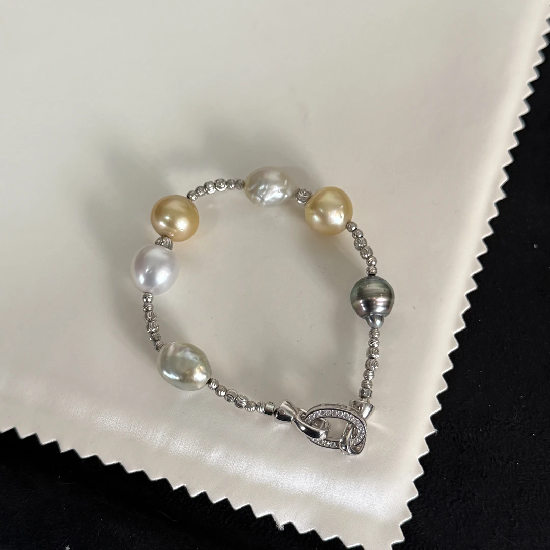 天然海水珍珠澳白金珠大溪地设计款手链AB243
