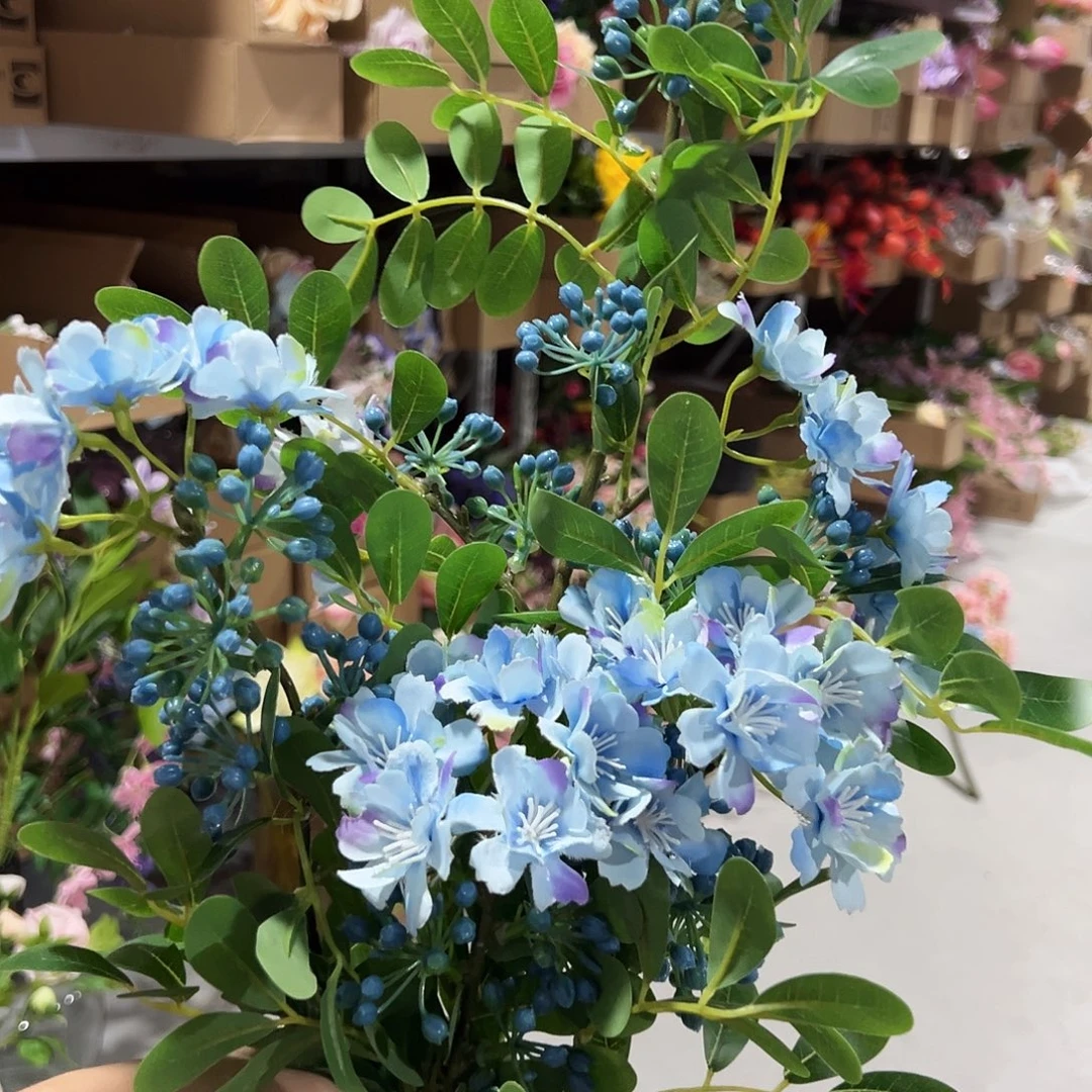 冬***天1枝蓝色微瑕含笑花。