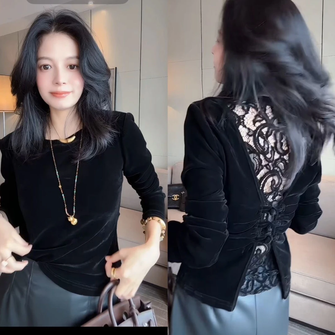 小资丝绒美背衫8933HGFYCQ