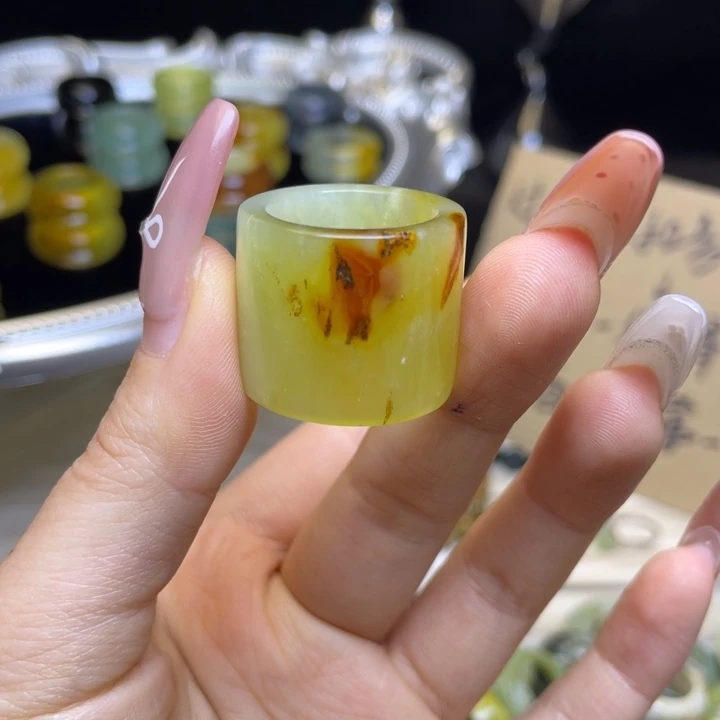 蛇纹石玉合金戒指35-18.9