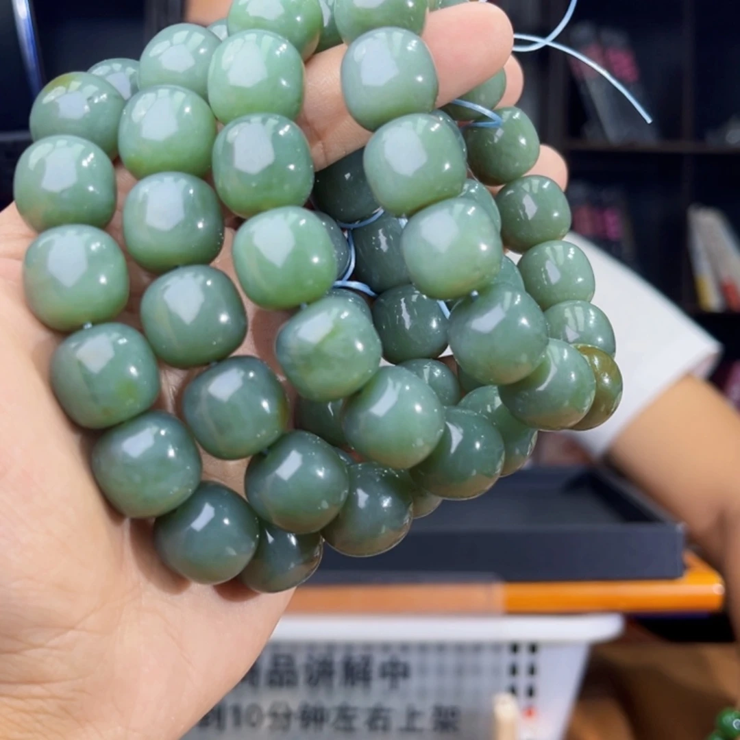 手串未镶嵌和田玉纯天然14年新疆且末料正蓝卡16多样性发其一