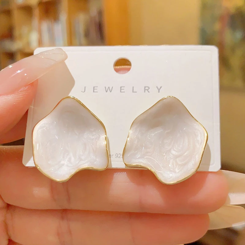 铜合金亚克力耳饰 韩版气质时尚滴油耳钉女小众高级感网红耳环
