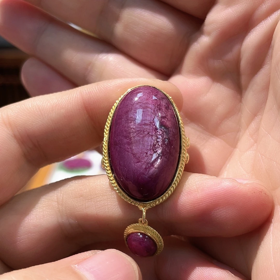 锦纶非金属戒指红宝