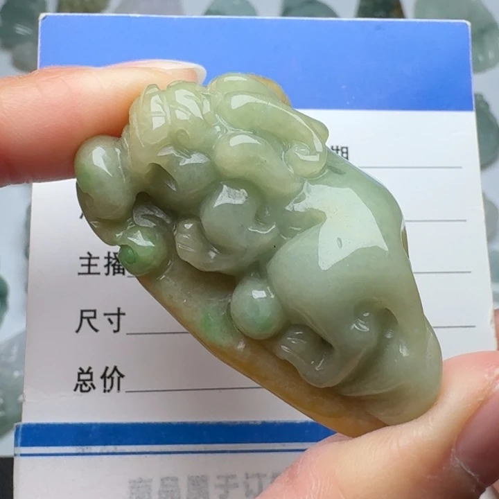 翡翠未镶嵌颈饰叶子貔貅