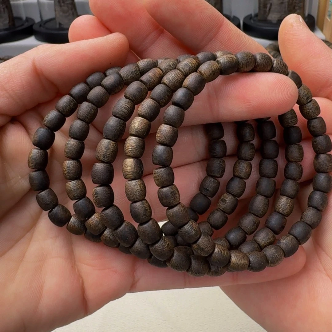 沉香手串棋楠沉香陆河沉水鼓珠卡6+保4+克手串多样性发一