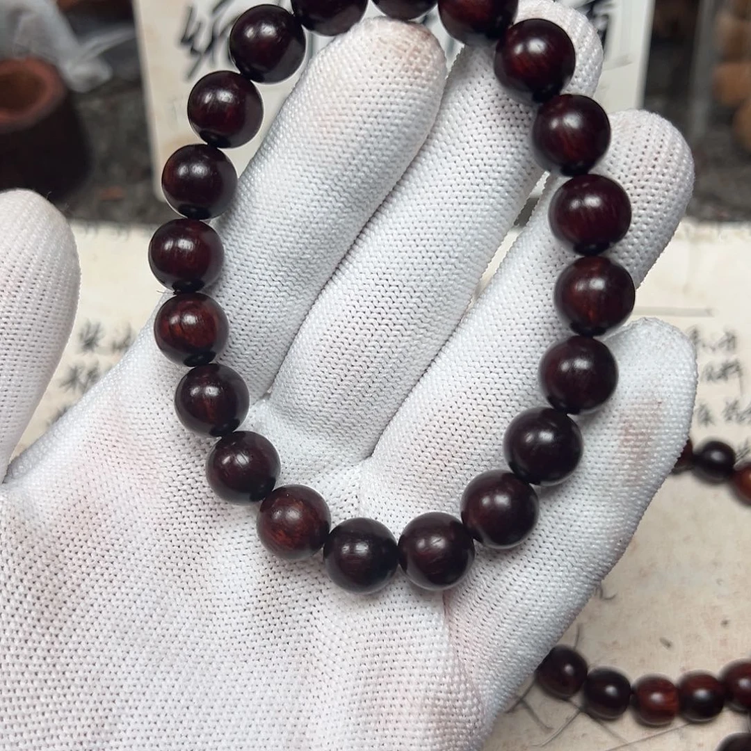 降真香手串/手链海南红降1.0圆珠尖峰岭虫漏