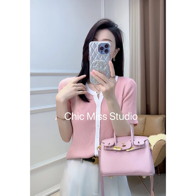 【粉色】开衫外套2986超柔软新款高品质圆领上衣