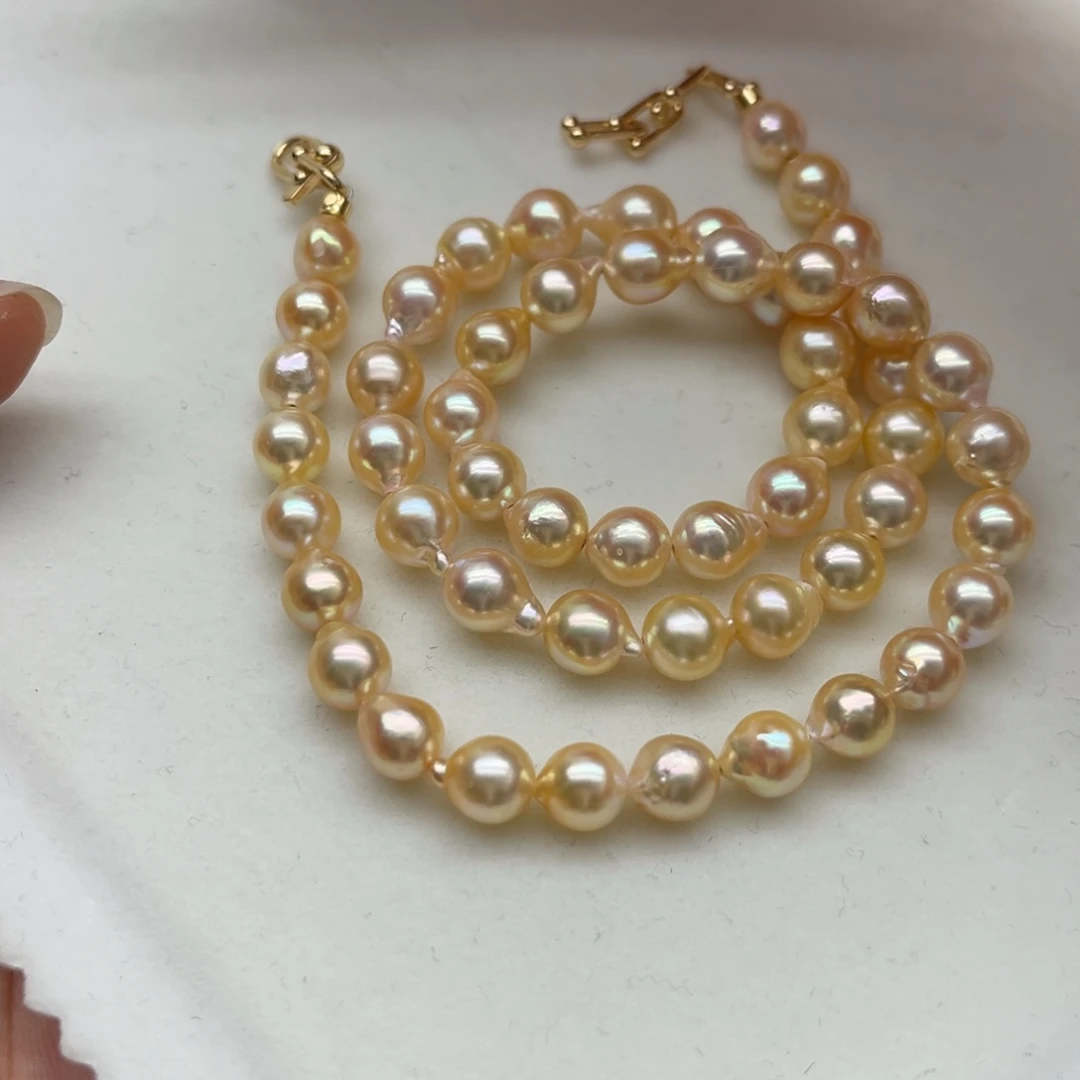 银S925镶嵌海水珍珠项链