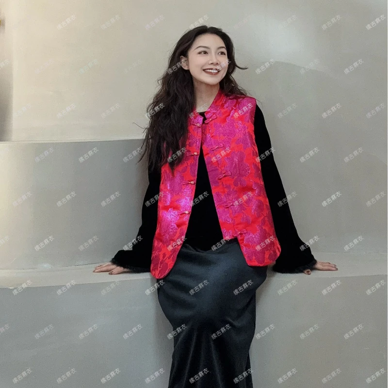 原创设计25-12【祥瑞启岁】立领中式气质盘扣国风马甲