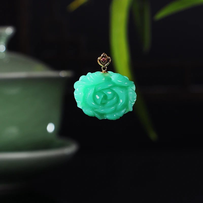 18k澳洲玉花花吊坠-多样性发其一